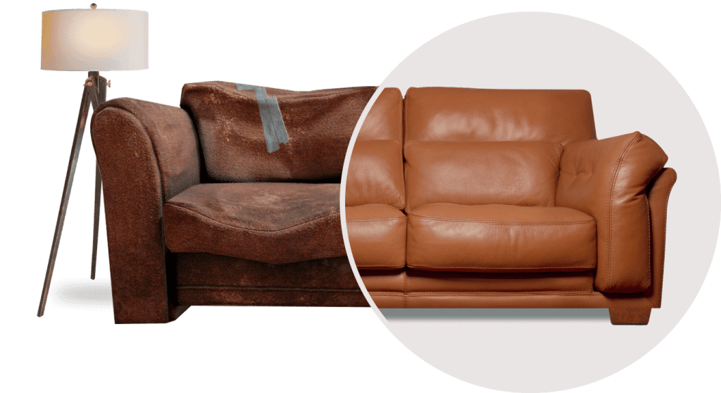 Kumaş örnekleri ve metre ile ölçüm yapılırken, koltuk döşemesi için fiyat hesabı hazırlanıyor.